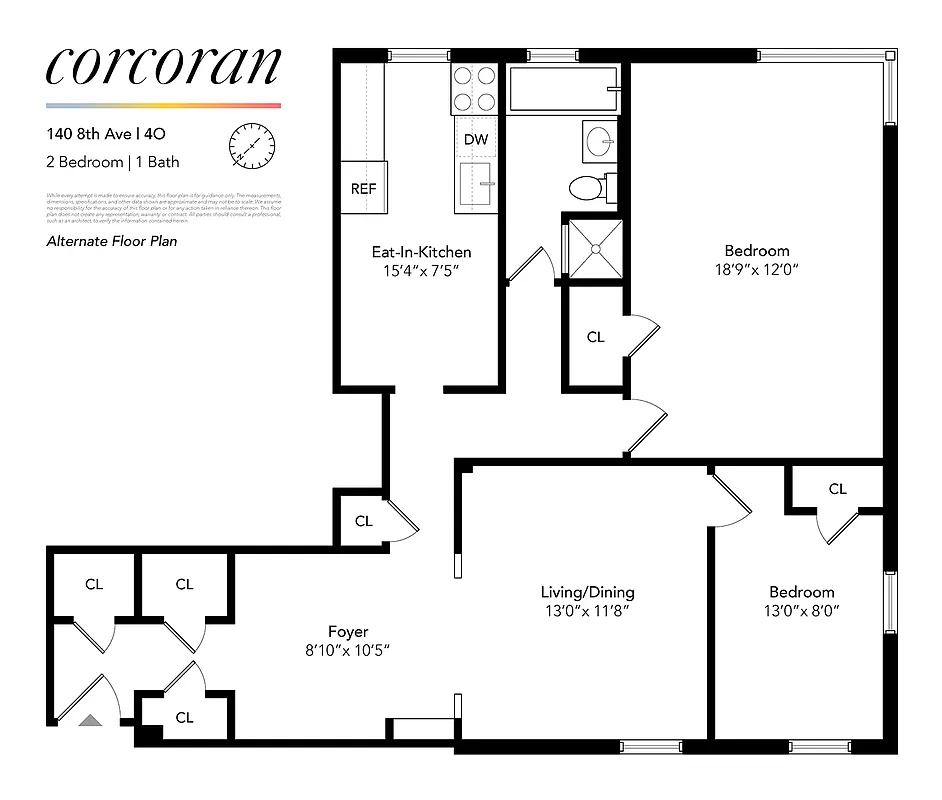 proposed floorplan with living room divided to create a second bedroom