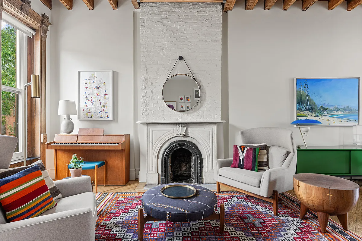 park slope parlor with mantel