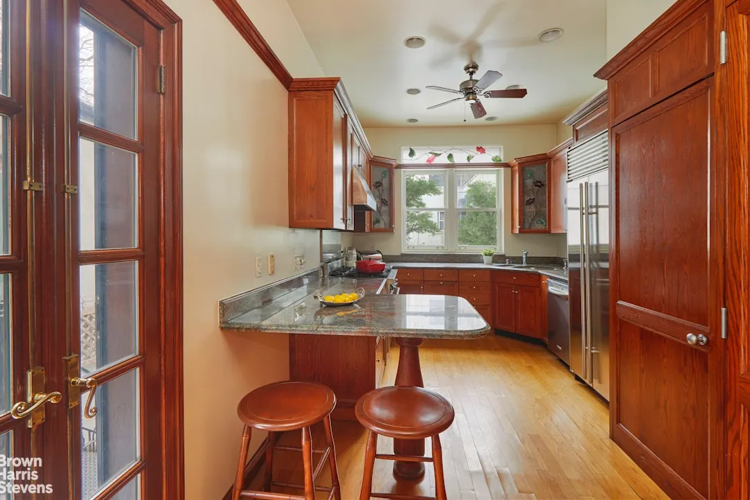 kitchen with wood cabinets, stainless steel appliances