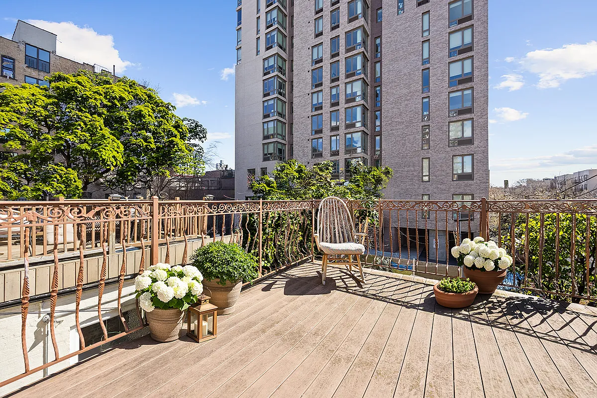 roof deck with room for seating, plants