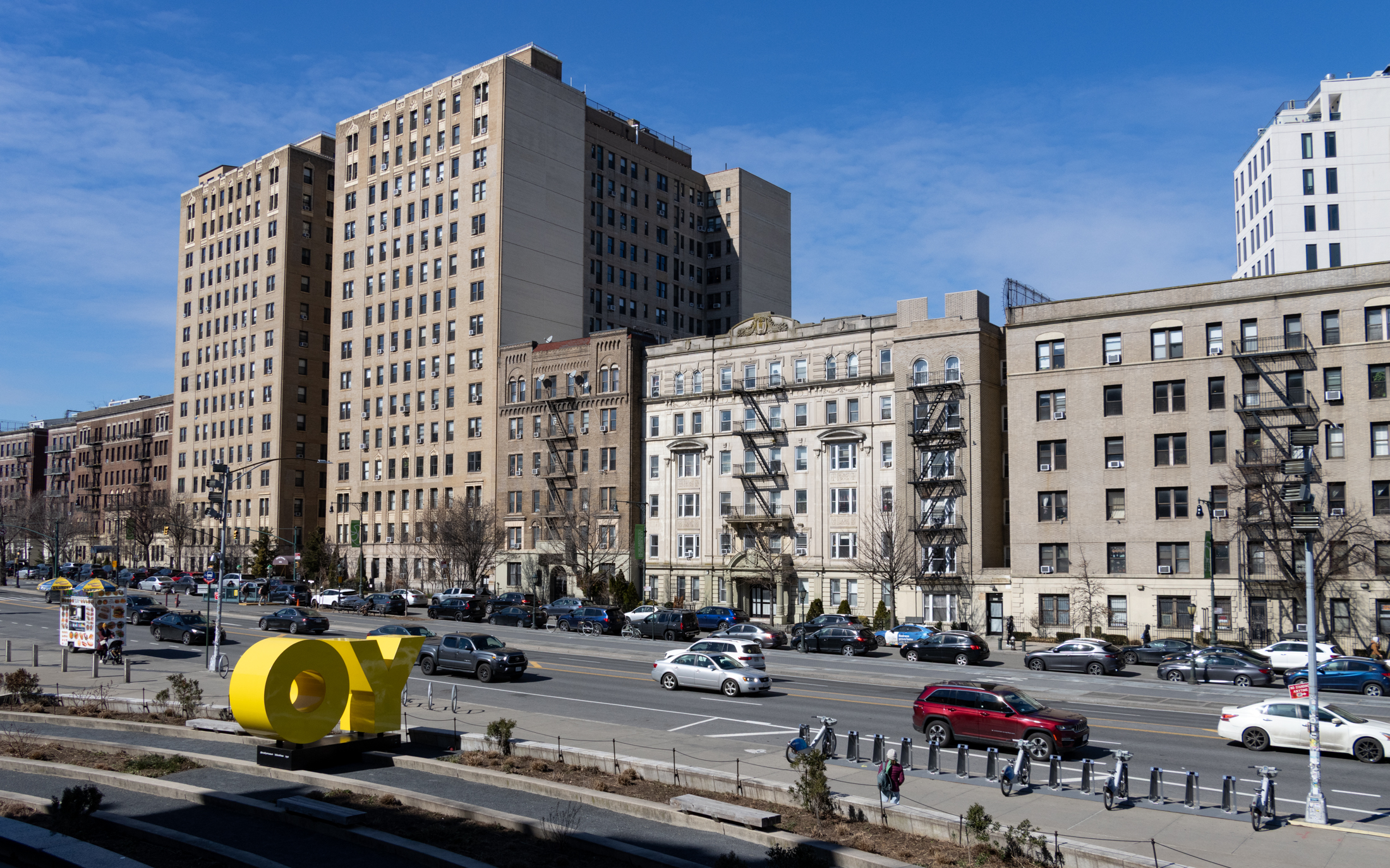 prospect heights - brick apartment buildings on eastern parkway