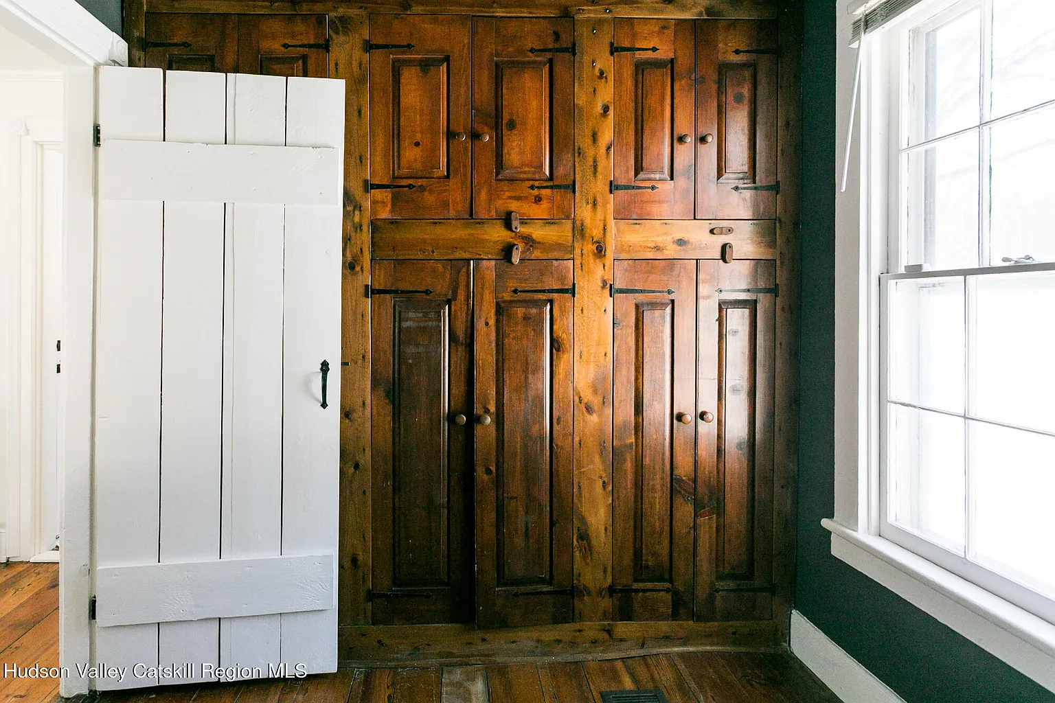 a wall of built-in storage