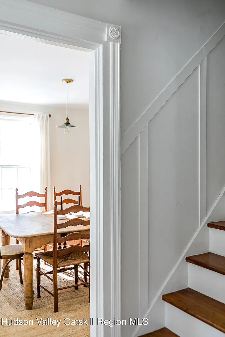 view of the dining room from the front hall