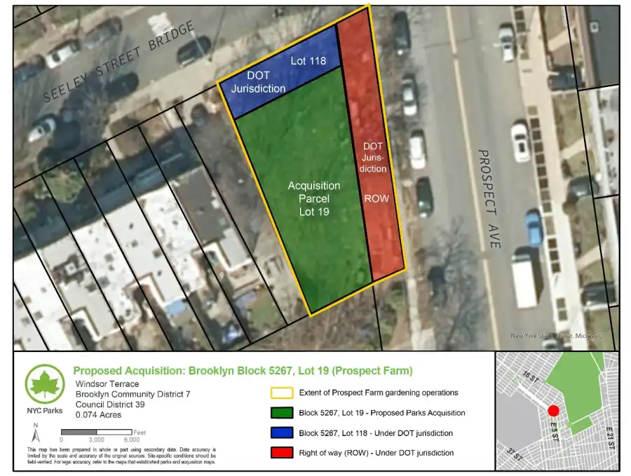 a map with the garden highlighted