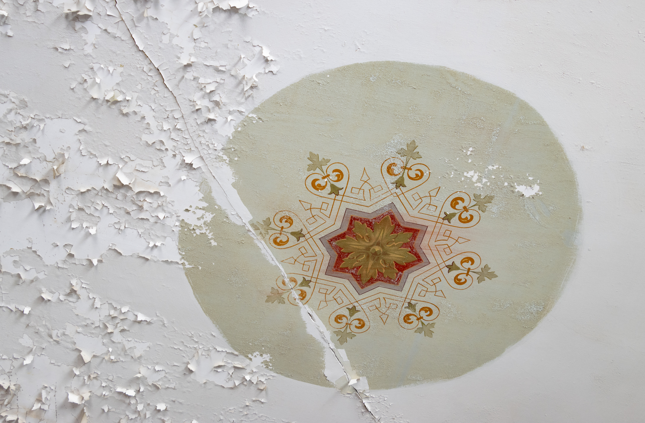 stencil design painted on a ceiling