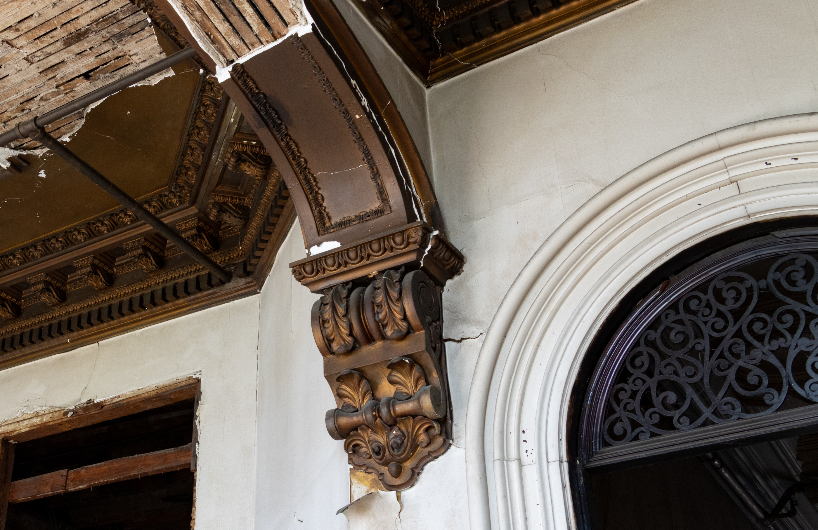 gold painted moldings