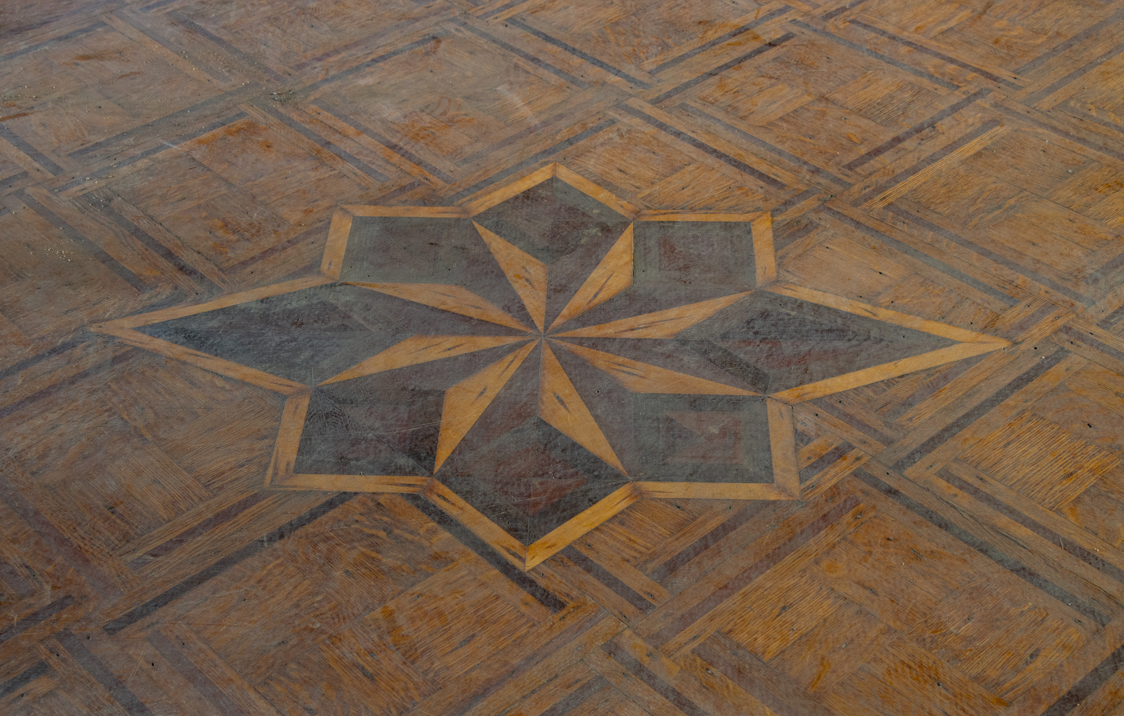 an inlaid floor design
