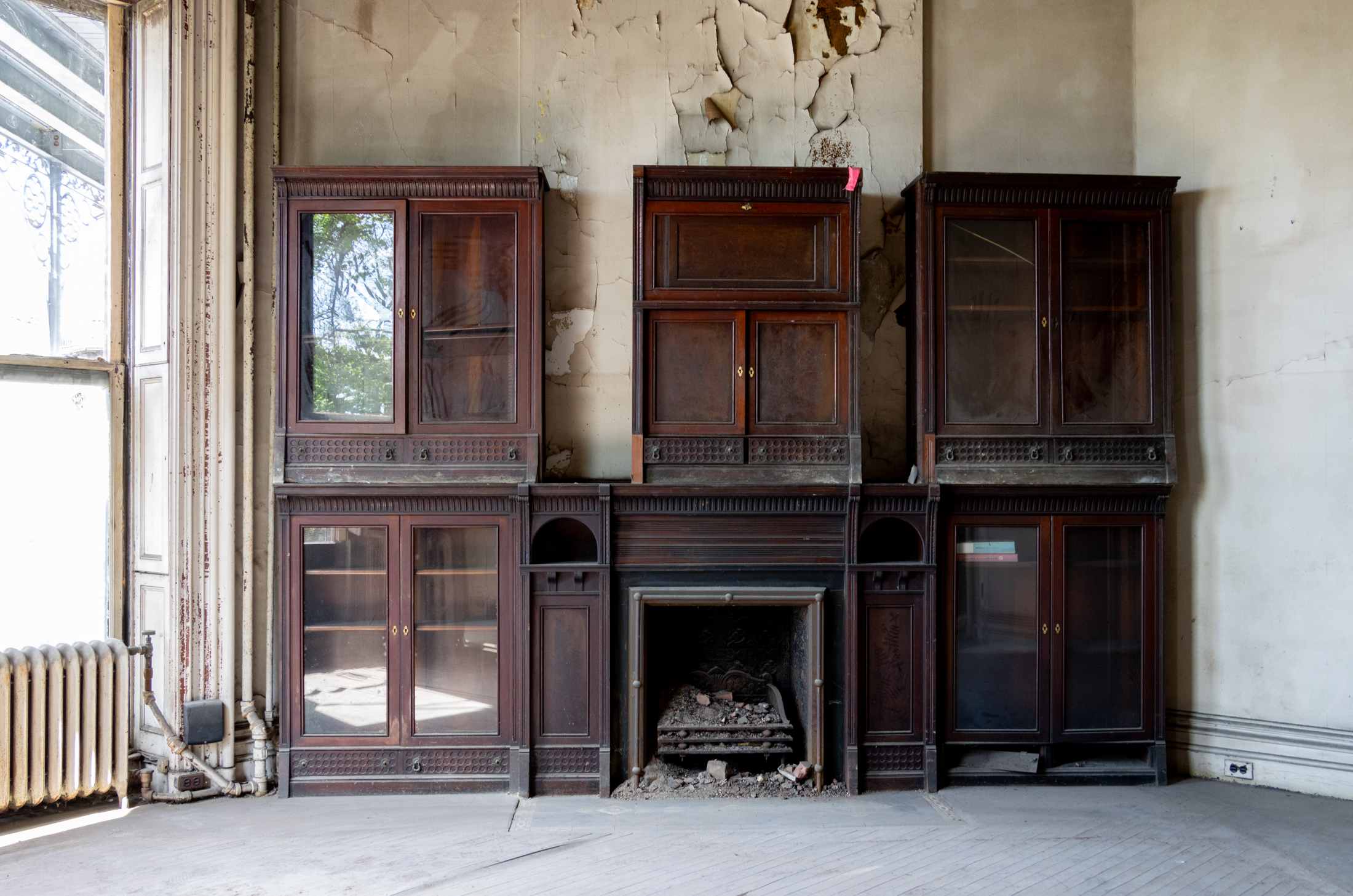 built-ins in the rear parlor