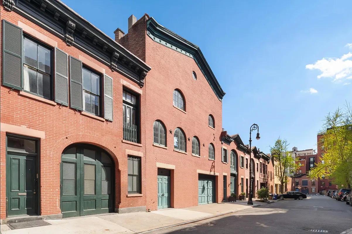 row of brick carriage houses