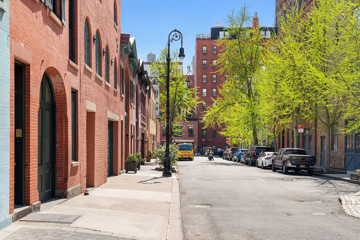 row of brick carriage houses