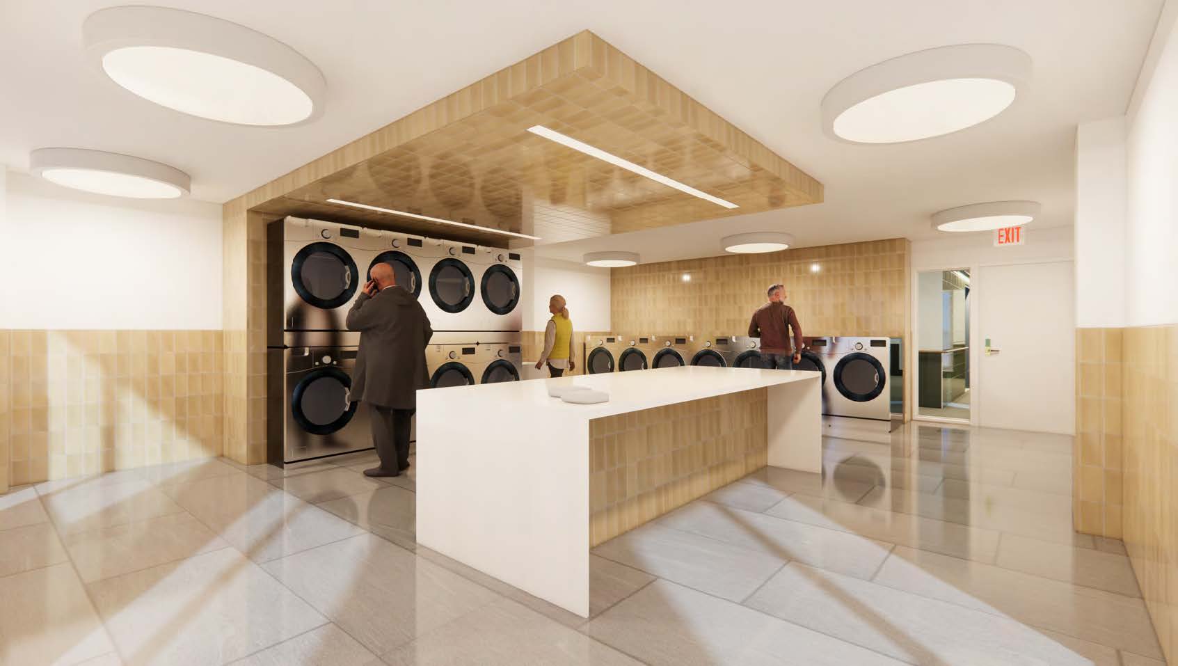 rendering of a laundry room with multiple fixtures