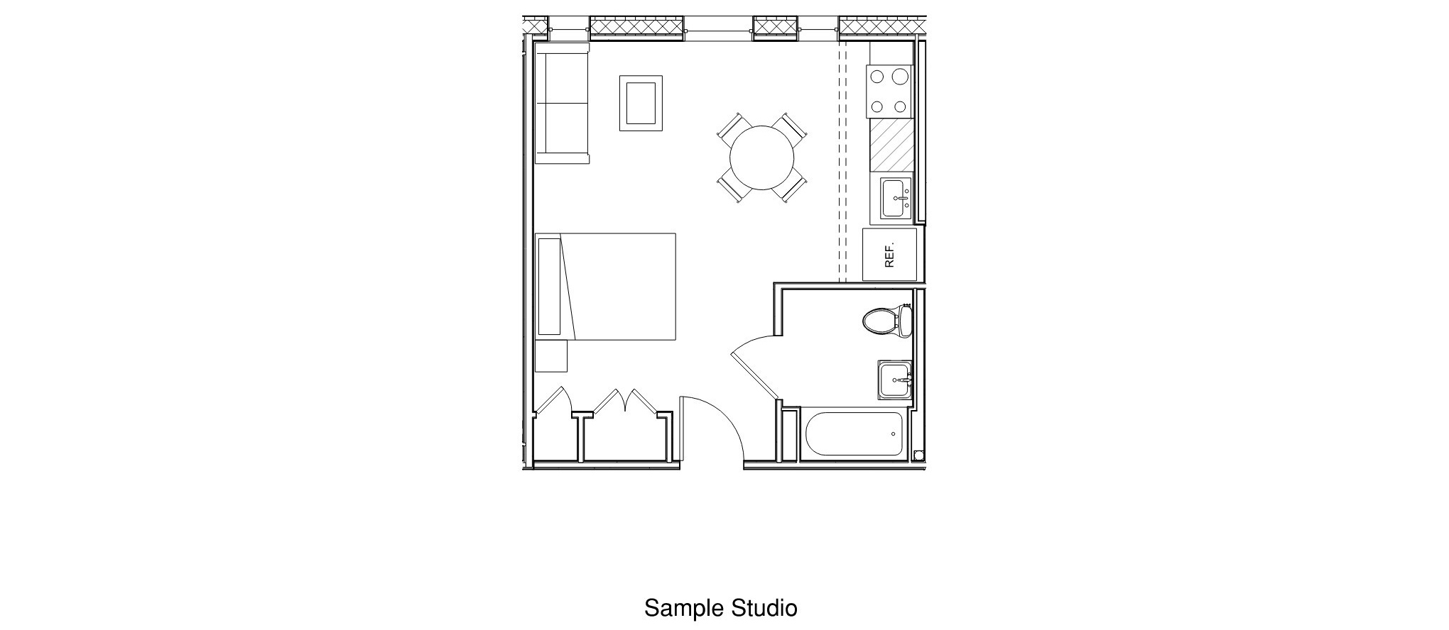 floorplan of a studio