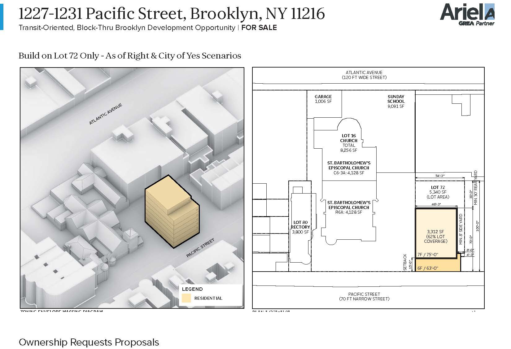rendering and plan showing new build on site