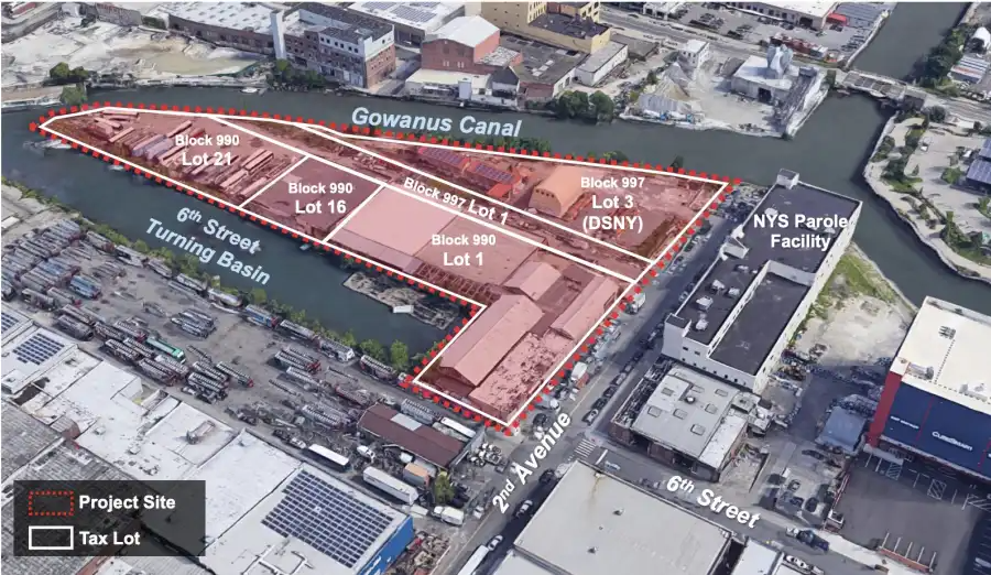 aerial view showing the lots on the block