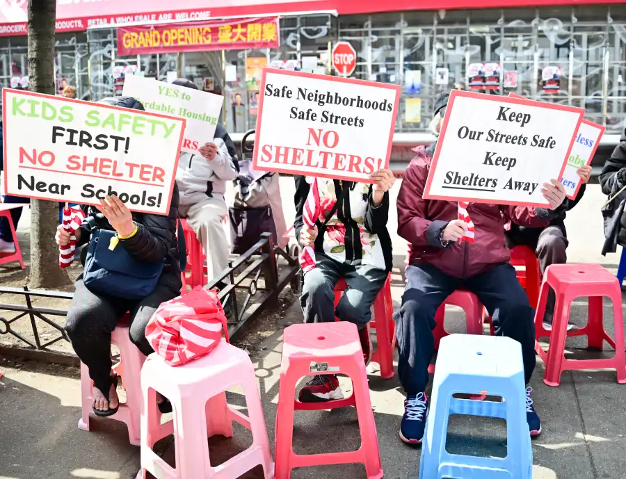 protesters with signs