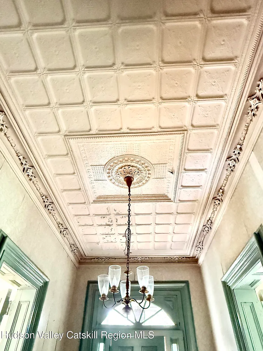 tin ceiling with medallion