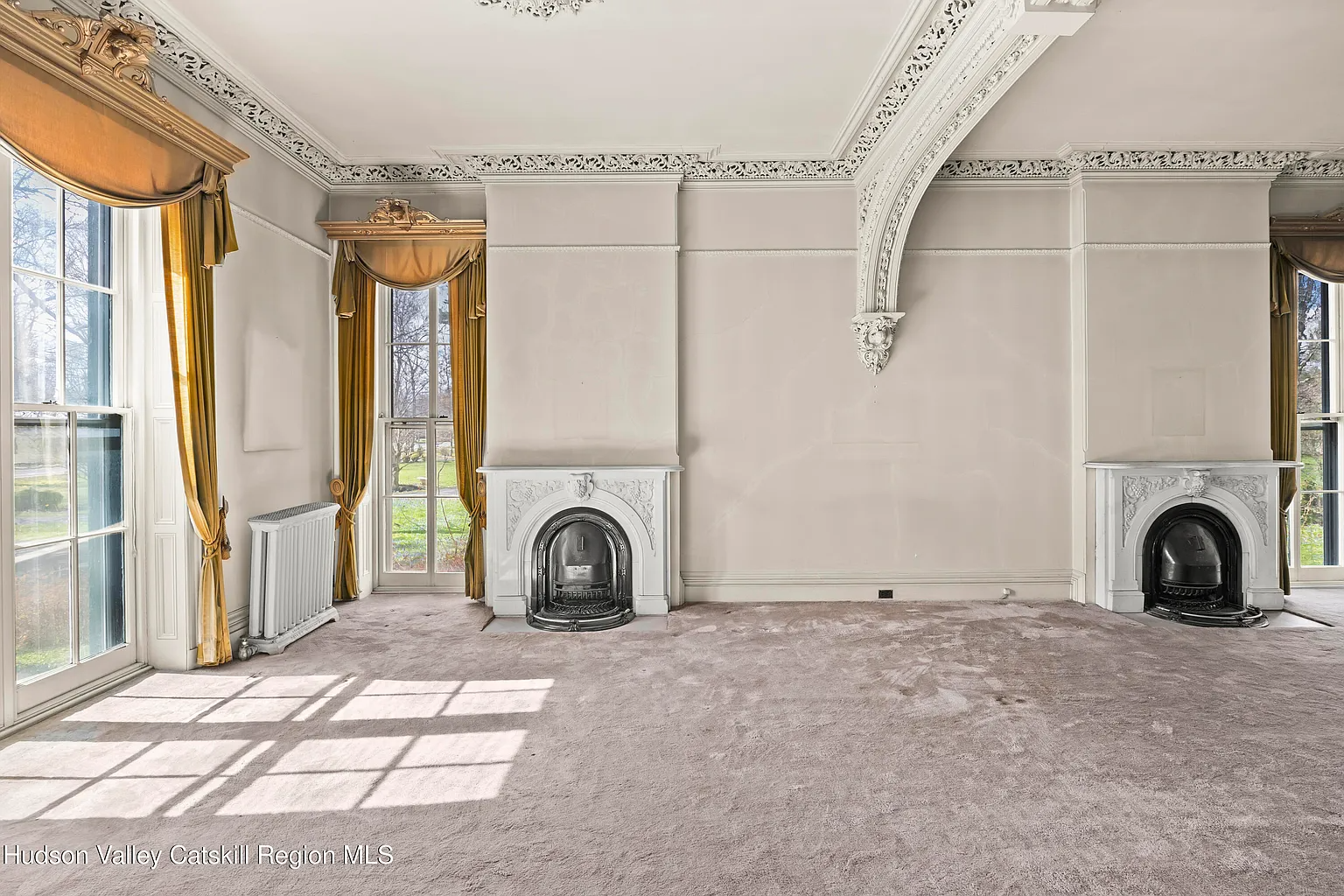 double parlor with two marble mantels