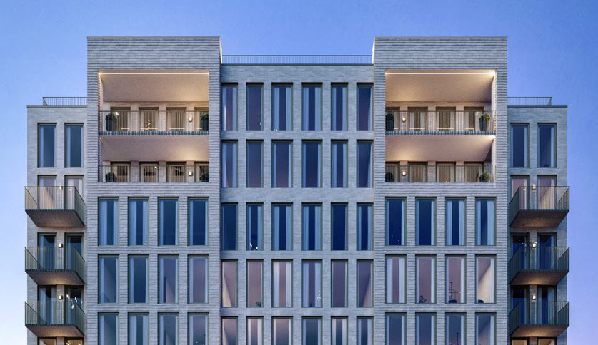 rendering of a multi-story apartment building