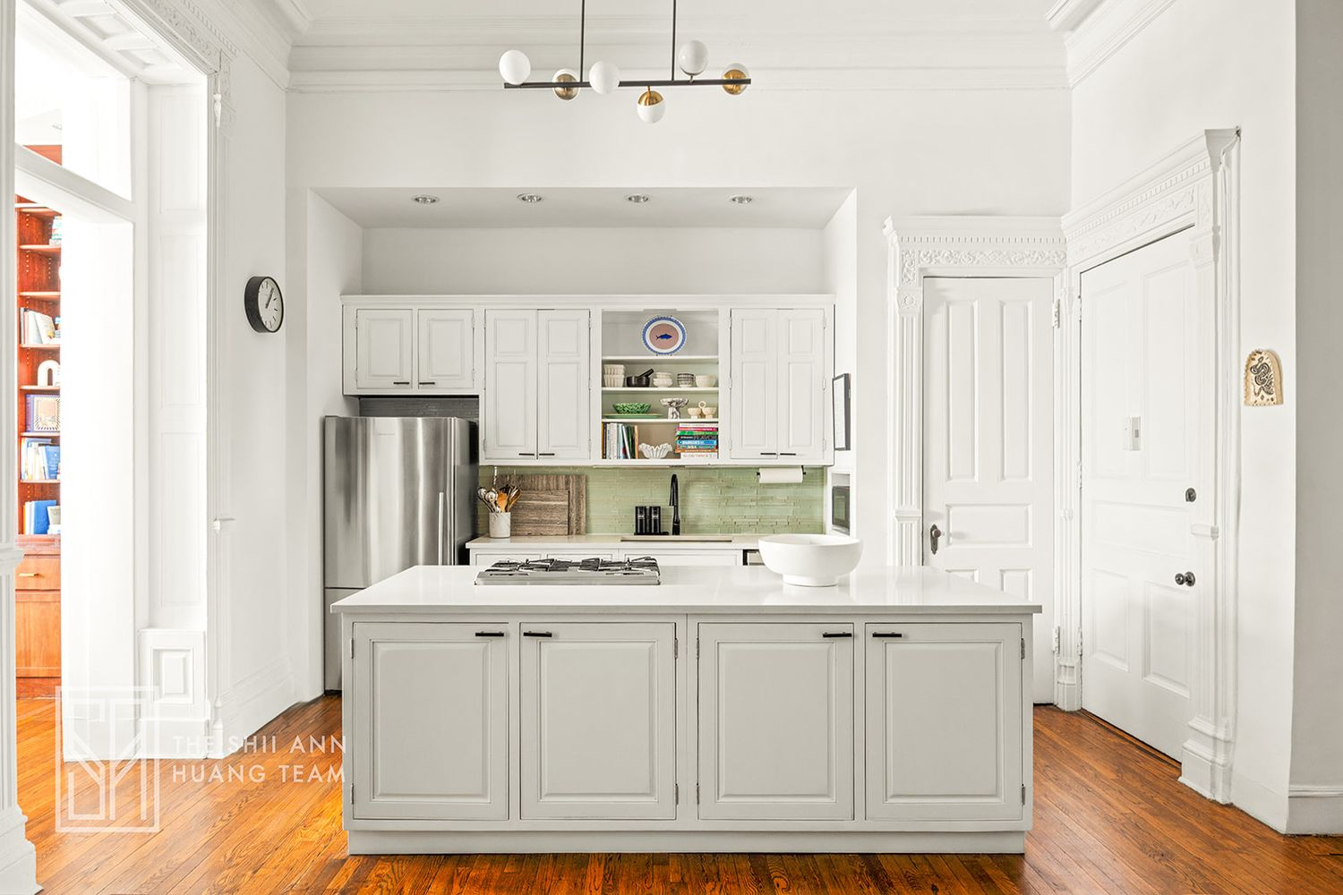 kitchen with an island with cooktop