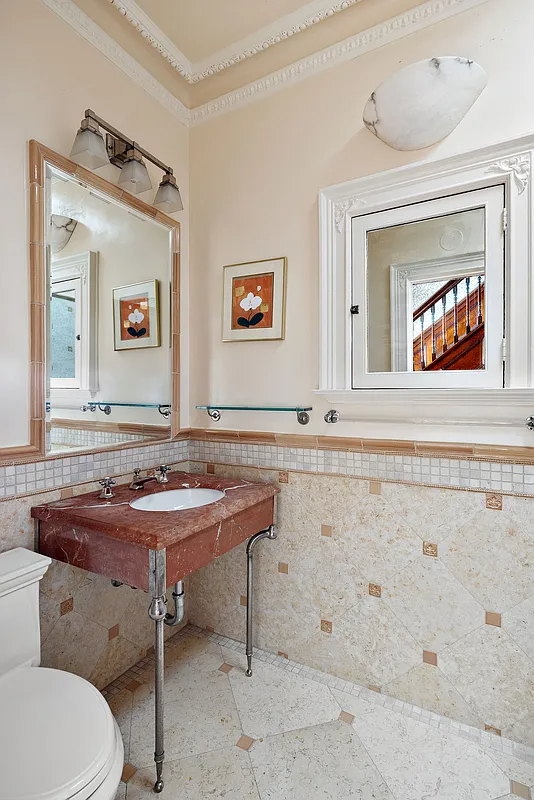 bathroom with marble sink
