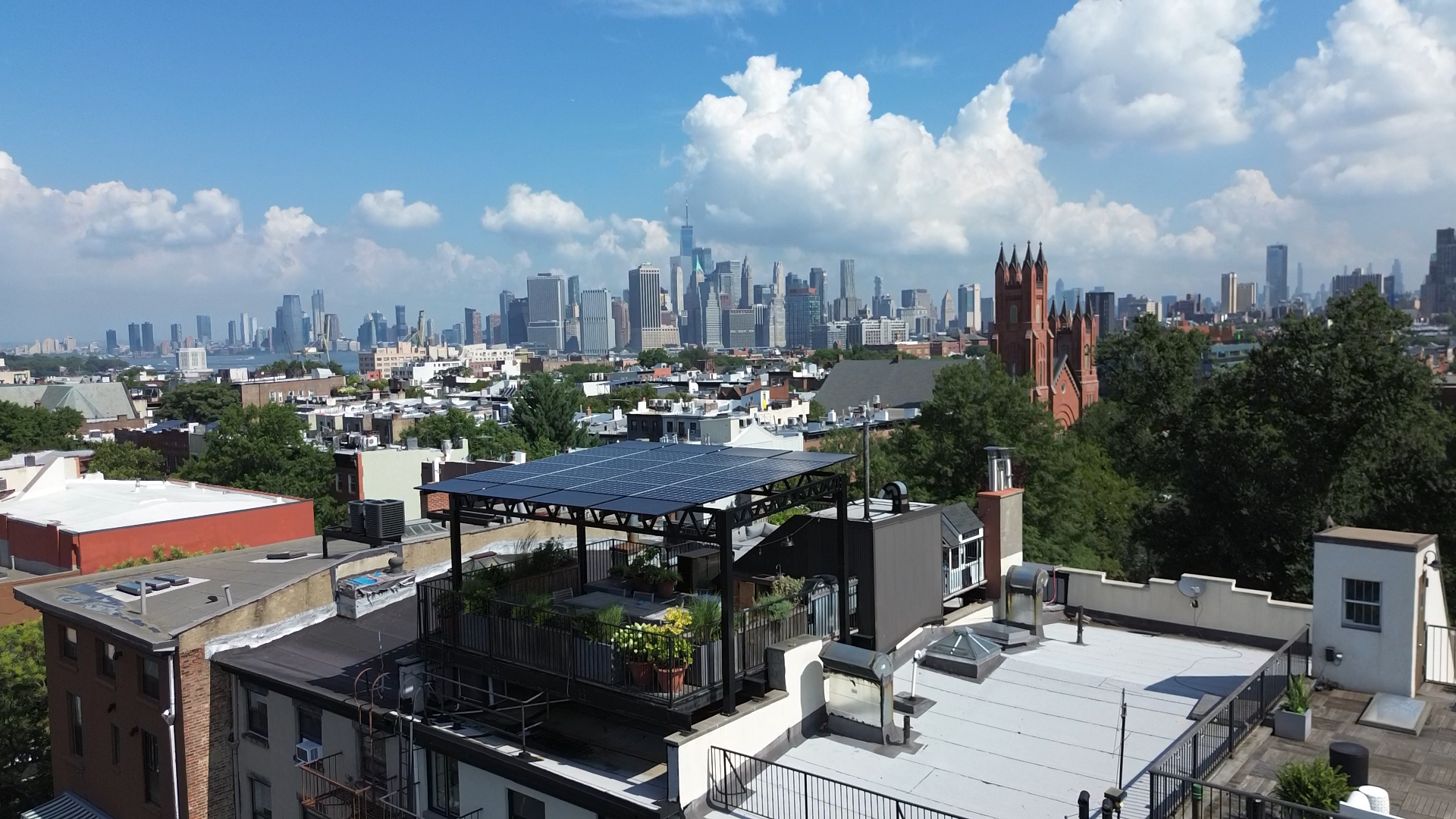 brooklyn solar works canopy on rooftop 
