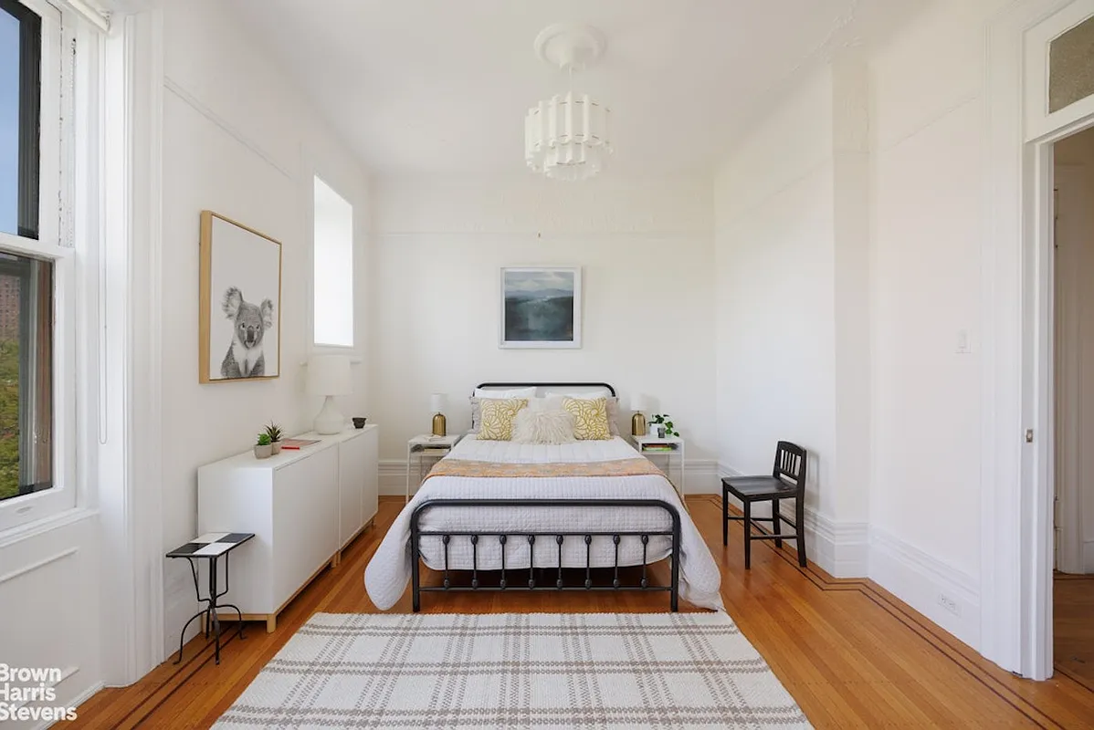 bedroom with white walls