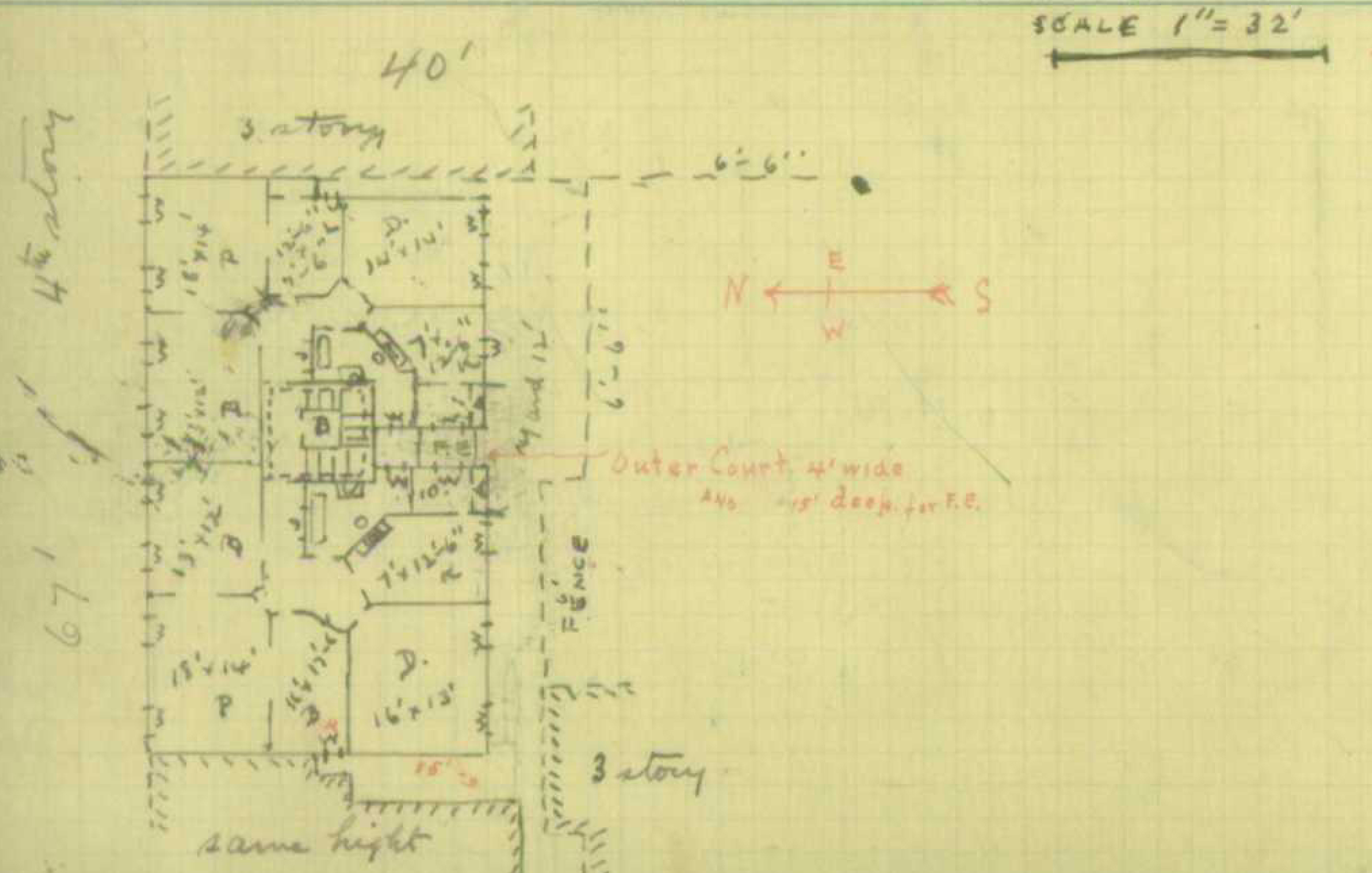 sketch of a floorplan