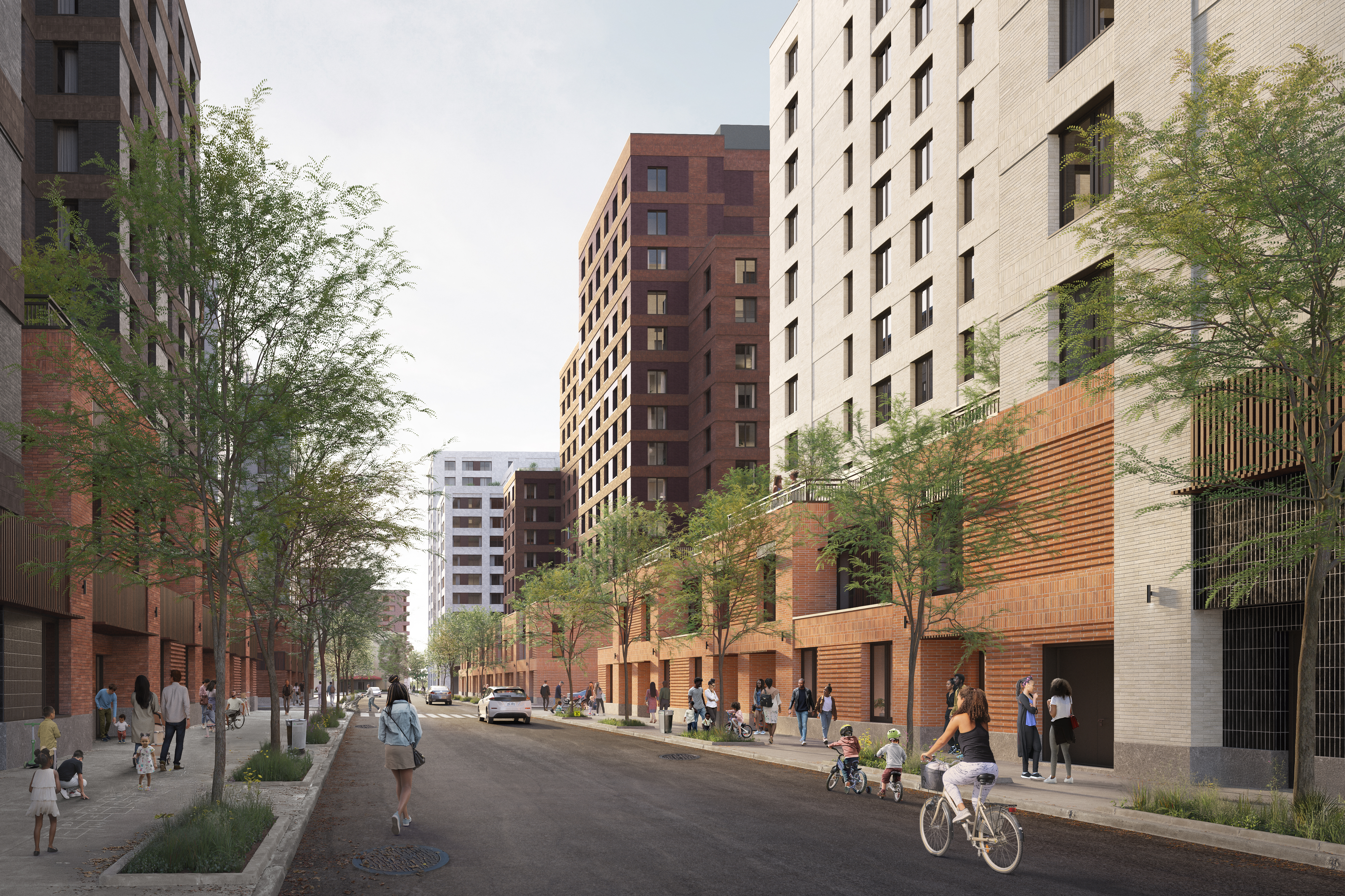 rendering of street level entrances