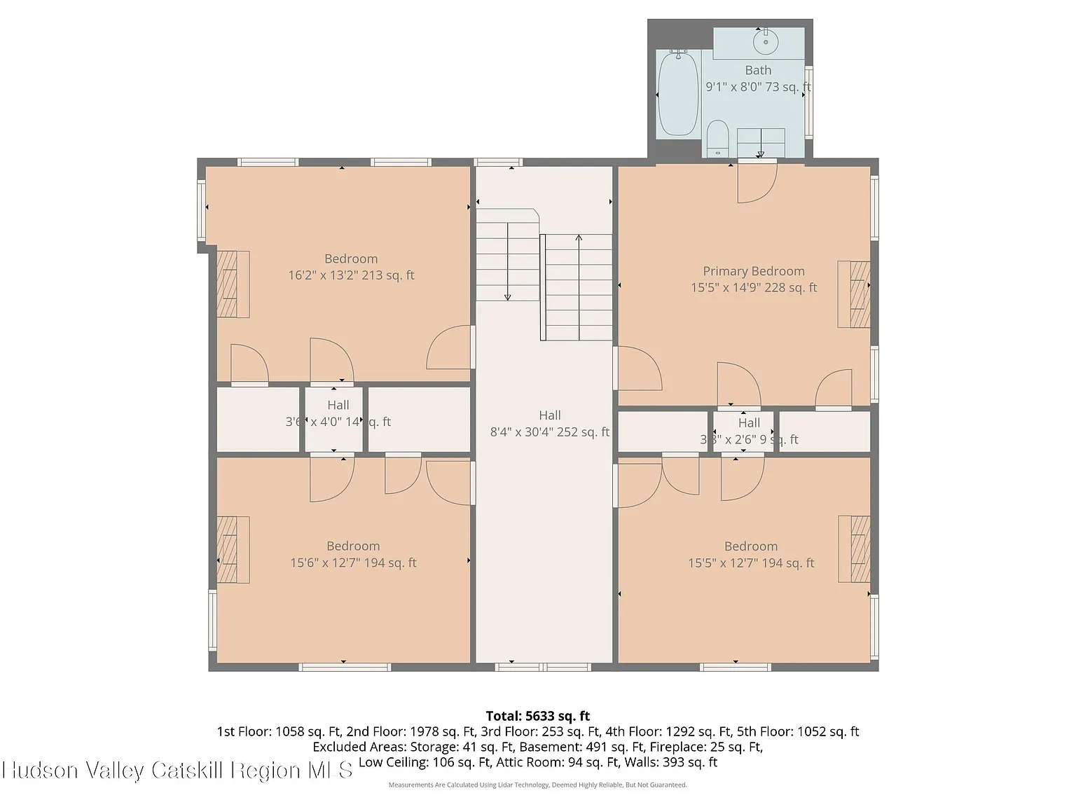 second floor showing four bedrooms
